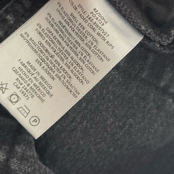 RE/DONE Originals 70s Stove Pipe in Faded Coal With Rips 24 - Picture 12 of 15